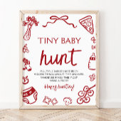 Poster Baby shower de chasse pour bébé italien minuscule