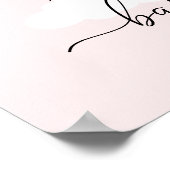 Poster Baby shower de cigogne rose Bienvenue (Coin)