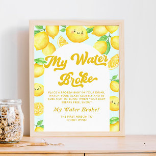 Poster Baby shower de citron My Water Broke Jeu