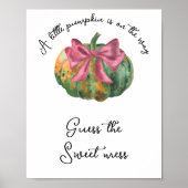 Poster Baby shower de citrouille Devinez le doux désordre (Devant)