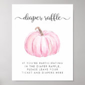 Poster Baby shower de  Citrouille rose (Devant)
