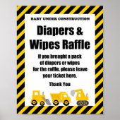 Poster Baby shower de construction (Devant)