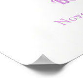 Poster Baby shower de coquillage de perles violet rustiqu (Coin)