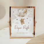 Poster Baby shower de couche de  d'ours à ballon Brown<br><div class="desc">Faites de votre événement spécial avec ce Baby shower d'attente précoce avec notre joli et mignon Diaper Raffle Signal avec adorable thème de Baby shower d'ours Brown. Téléchargez,  personnalisez et créez des souvenirs durables avec cette touche parfaite pour votre fête joyeuse ! BS606</div>