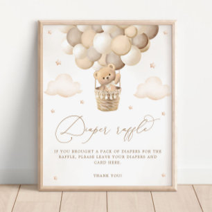 Poster Baby shower de couches Neutral Teddy