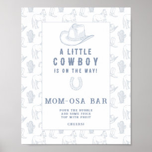 Poster Baby shower de cowboy bar Momosa