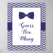 Poster Baby shower de Cravate Little Man Bow Devinez comb (Devant)