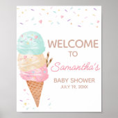 Poster Baby shower de crème glacée (Devant)