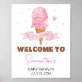 Poster Baby shower de crème glacée (Devant)