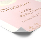 Poster Baby shower de cygne rose Boho Arch Princess (Coin)