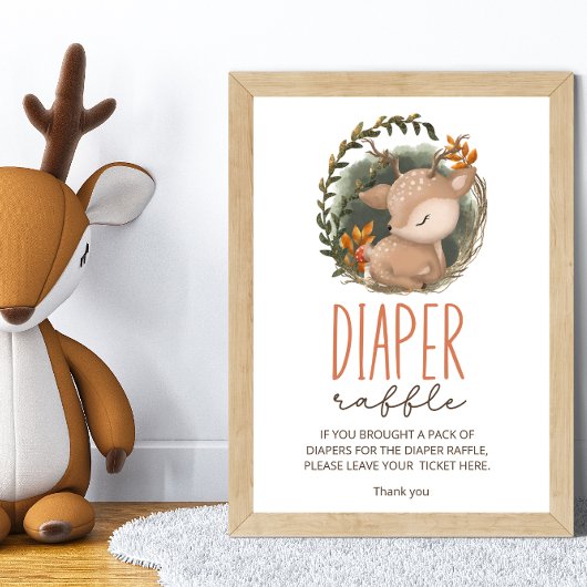Poster Baby shower de  de cerfs en bois