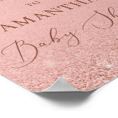 Poster Baby shower de  de parties scintillant en or rose  (Coin)