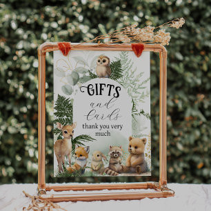 Poster Baby shower de dons pour animaux de bois de verdur