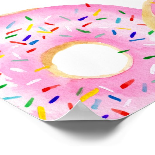 Poster Baby shower de donuts rose (Coin)