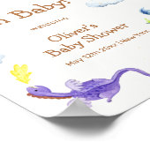 Poster Baby shower de dragon magique Cute Fairytale Bienv (Coin)