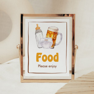 Poster Baby shower de fête de la bière