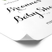 Poster Baby shower de feuillage vert Eucalyptus Bienvenue (Coin)