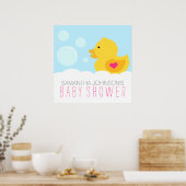 Poster Baby shower de fille de bain en caoutchouc Ducky B (Cuisine)
