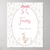 Poster Baby shower de fille d'oie sotte Faveurs (Devant)