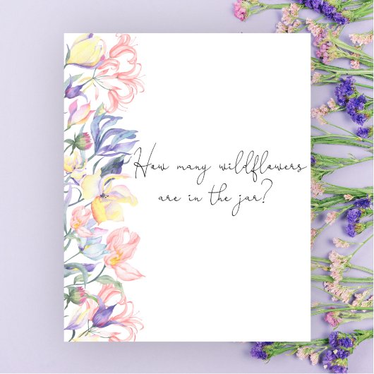 Poster Baby shower de fleurs Devinez combien de fleurs sa