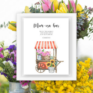Poster baby shower de fleurs locales - Momosa bar