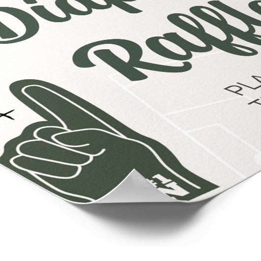 Poster Baby shower de football Déchets Raffle (Coin)