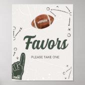 Poster Baby shower de football favoris (Devant)