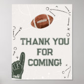 Poster Baby shower de football Merci pour venir (Devant)