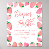 Poster Baby shower de fraise de fraise de papier (Devant)