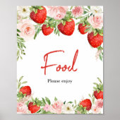 Poster Baby shower de fraises (Devant)