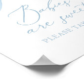 Poster Baby shower de garçon Bleu Bowtie Bébés sont doux (Coin)