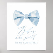 Poster Baby shower de garçon Bleu Bowtie Bébés sont doux (Devant)