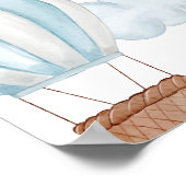 Poster Baby shower de garçon Cloud Air Chaud Cute (Coin)