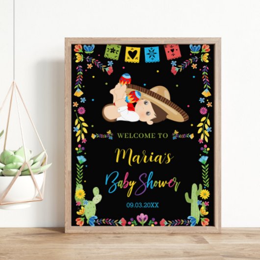 Poster Baby shower de garçon mexicain Little Muchachito