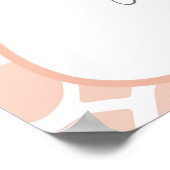 Poster Baby shower de Giraffe de fille rose bébé (Coin)