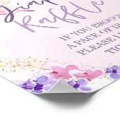 Poster Baby shower de jardin fleuri de Papillon au chapel (Coin)