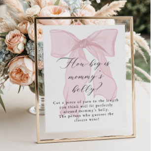 Poster Baby shower de la fille de la boule rose Quelle ta