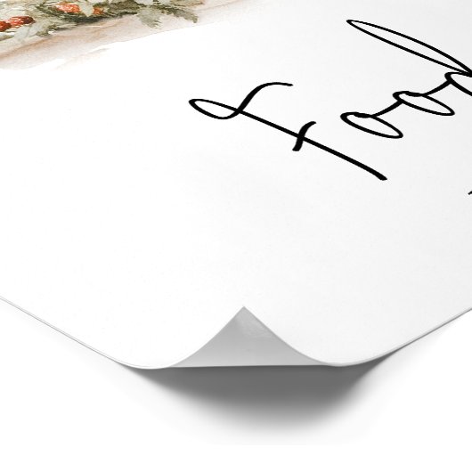 Poster Baby shower de la forêt de champignons enchanté (Coin)