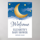 Poster Baby shower de la lune céleste et des étoiles (Devant)