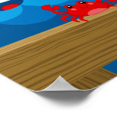 Poster Baby shower de la Marine Rouge Bear Nautique (Coin)