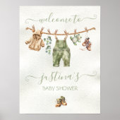 Poster Baby shower de la nature de Boho Clothesline Affic (Devant)