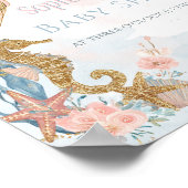 Poster Baby shower de la queue de sirène rose pâle (Coin)