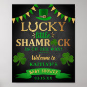 Poster Baby shower de la Saint-Patrick du Petit Shamrock (Devant)