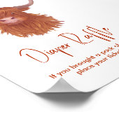 Poster Baby shower de la vache de l'Highland Raffle (Coin)