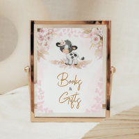 Baby shower de la vache rose Livres et Cadeaux