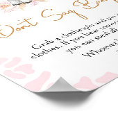 Poster Baby shower de la vache rose ne dit pas bébé (Coin)