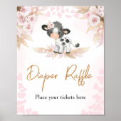 Poster Baby shower de la vache rose Saint Raffin (Devant)