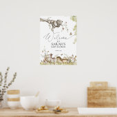 Poster Baby shower de l'Affiche de bienvenue des animaux  (Cuisine)