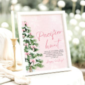 Poster Baby shower de l'arbre de Noël Pink Bow