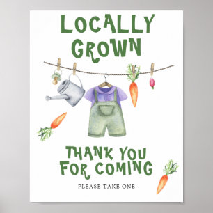 Poster baby shower de légumes - Merci pour venir